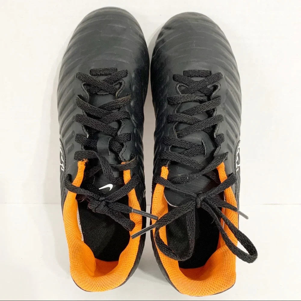 Nike Tiempo Legend 7 Club Faux Leather Cleats Black and Orange AH7255-080 ⚫️🟠